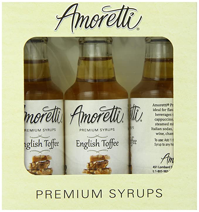 Amoretti Premium English Toffee Syrups 50ml 3 Pack - 719416139647