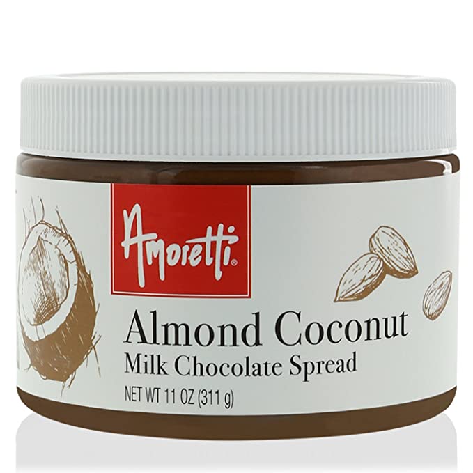  Amoretti Almond Coconut Spread, Milk Chocolate, 11 Ounce  - 719416277486