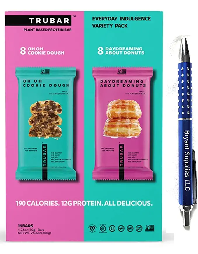 TRUWOMEN TRUBAR Plant Protein Bars 16ct / 1.76oz, PACKAGED WITH BRYANT SUPPLIES, LLC PEN  - 719833165687