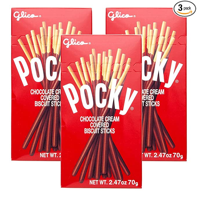  [ Pack of 3 ] Glico Pocky Biscuit Stick, Chocolate, 2.47 Ounce  - 720189602092