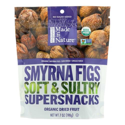 MADE IN NATURE: Organic Smyrna Figs Soft & Sultry Supersnacks, 7 oz - 0720379501280