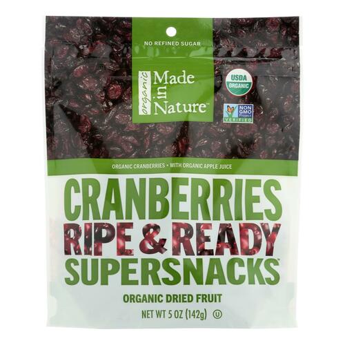 MADE IN NATURE: Organic Dried Fruit Cranberries, 5 oz - 0720379504014