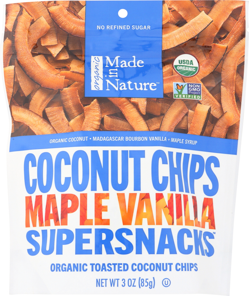 Made In Nature, Organic Toasted Coconut Chips, Maple Madagascar Vanilla - 720379504212