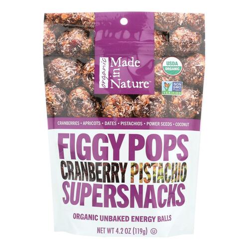 Made In Nature Figgy Pops - Cranberry Pistachio - Case Of 6 - 4.2 Oz - 720379504502
