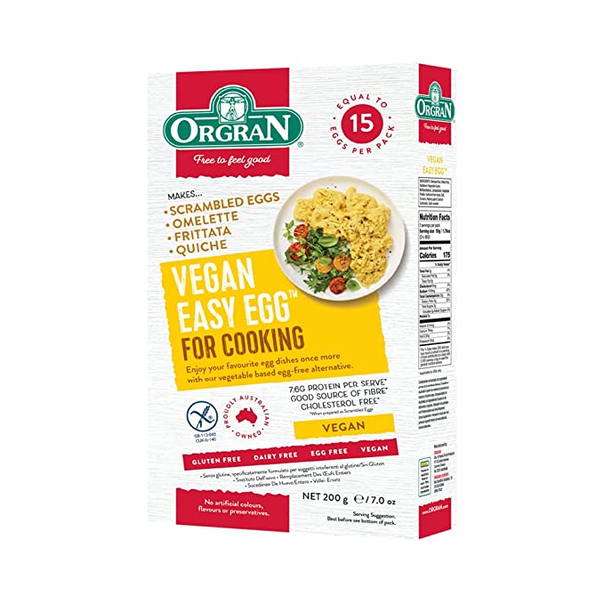  Orgran Vegan Easy Egg ( Gluten Free , Wheat Free, Egg Free, Dairy Free, Yeast Free, Vegan, Low Sat. Fat , Good Source of Fiber, Soy Free, Kosher) 7 oz box  - 752097603526