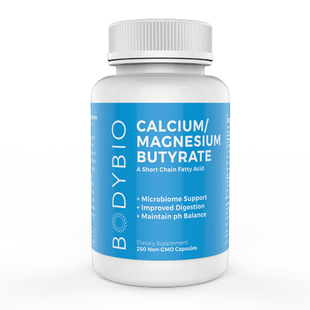 BodyBio - Butyrate Gut Health Supplement 250 Calcium Magnesium Capsules - 720825391021