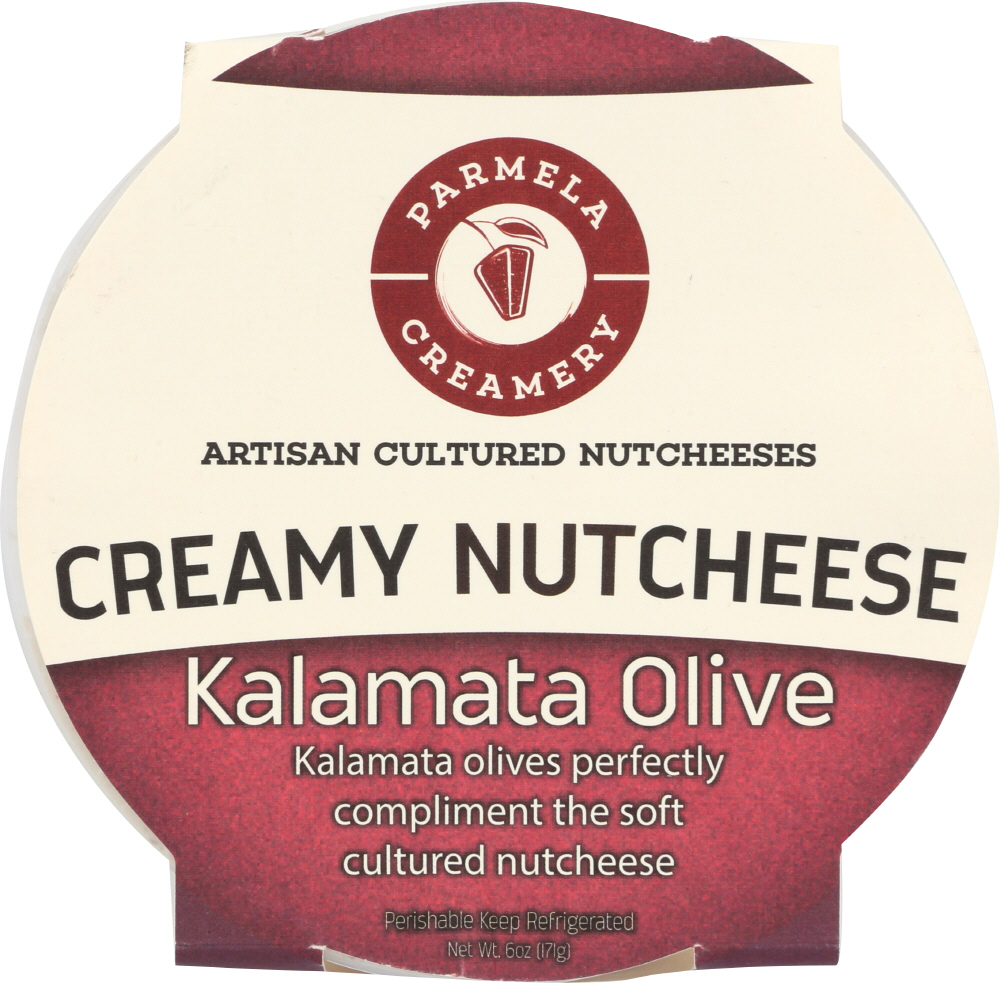 Parmela Creamery, Creamy Treenut Cheese, Kalamata Olive - 720825407180