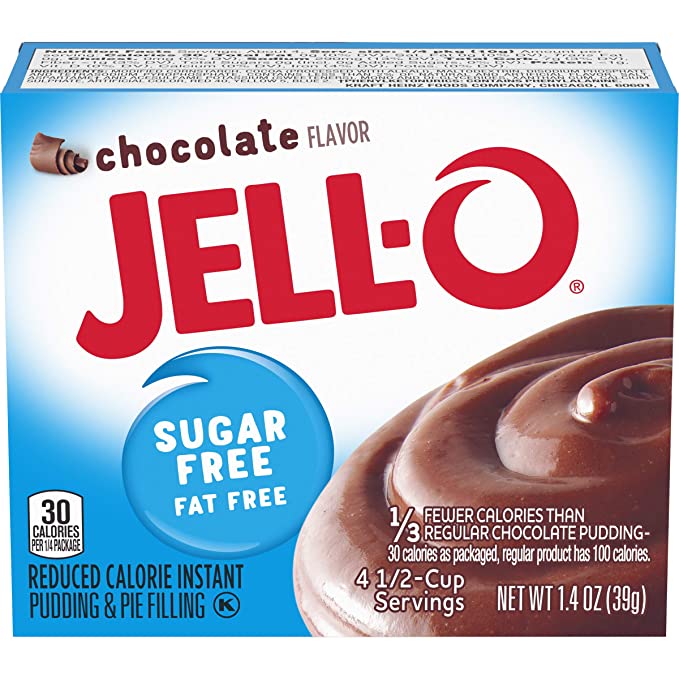  JELL-O Chocolate Instant Sugar Free Pudding & Pie Filling Mix (1.4 oz Box)  - 043000205518