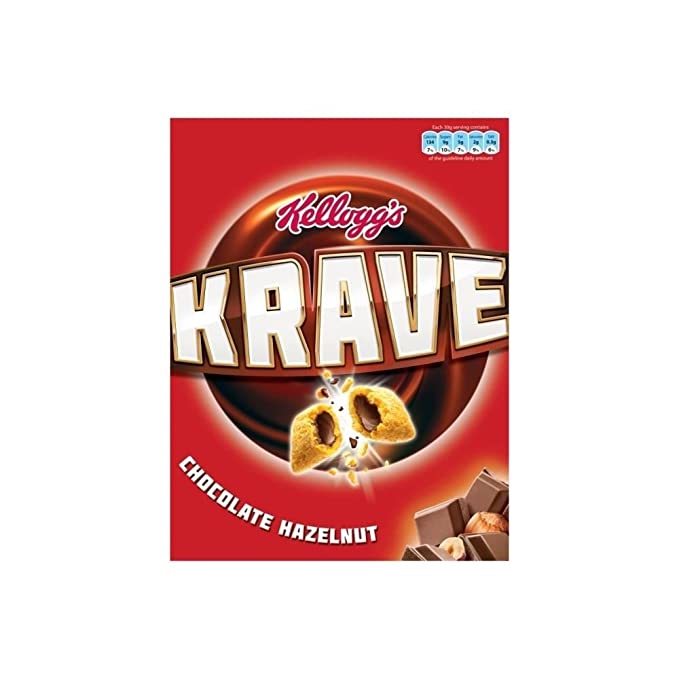  Kellogg's Krave Chocolate Hazelnut (375g) - Pack of 2 - 721865406591