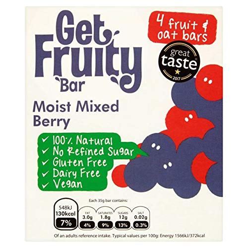  Get Fruity Moist Mixed Berry Bar 4 x 35g - Pack of 2 - 721865860287