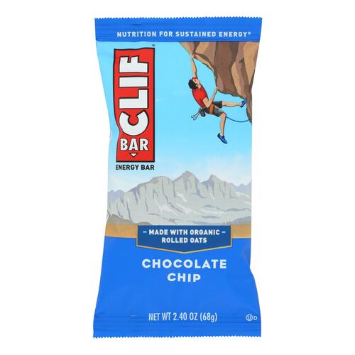  CLIF BAR - Energy Bar - Chocolate Chip - Made with Organic Oats - Plant Based Food - Vegetarian - Kosher (2.4 Ounce Protein Bar, 1 Count) Packaging May Vary  - 722252100900