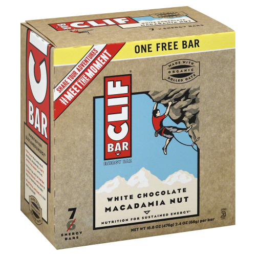CLIF: Bar White Chocolate Macadamia 7 pk, 16.8 oz - 0722252165282