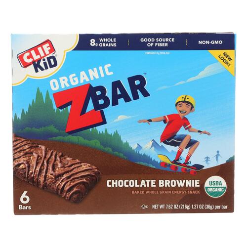  CLIF KID ZBAR - Organic Granola Bars - Chocolate Brownie - Non-GMO - Organic -Lunch Box Snacks (1.27 Ounce Energy Bars, 6 Count)  - coconut