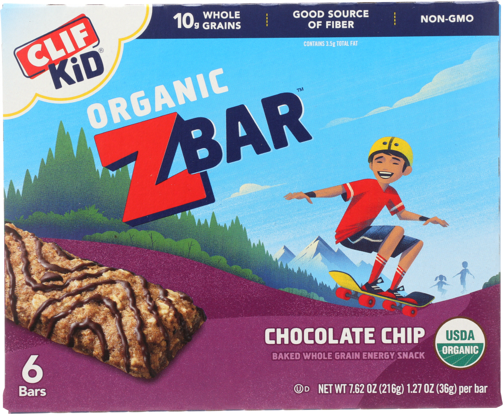 Clif Kid Zbar - Organic Zbar - Chocolate Chip - Case Of 9 - 7.62 Oz. - 0722252192042