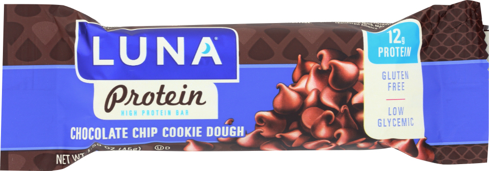 Luna, Protein, High Protein Bar, Chocolate Chip Cookie Dough - 722252233035