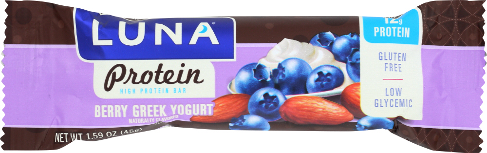 LUNA PROTEIN BAR: Berry Greek Yogurt, 1.59 oz - 0722252233097