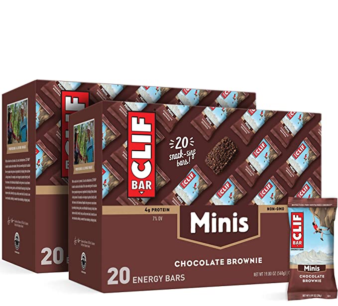 CLIF BAR - Mini Energy Bar - Chocolate Brownie - (0.99 Ounce Snack Bar, 40 Count) - 722252248091
