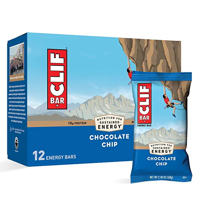  CLIF BARS - Energy Bars - Chocolate Chip - Made with Organic Oats - Plant Based Food - Vegetarian - Kosher (2.4 Ounce Protein Bars, 12 Count) Packaging May Vary  - 722252313225