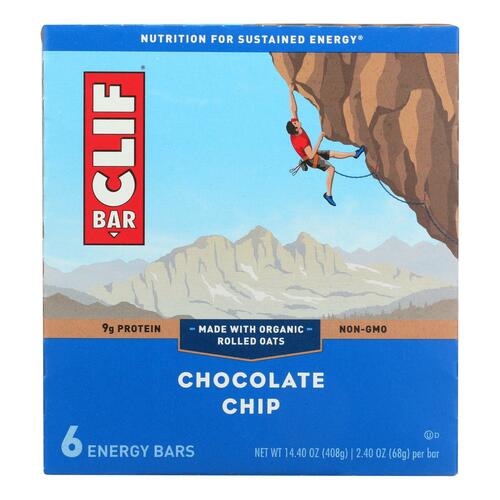 Clif Bar - Energy Bar - Chocolate Chip - Case Of 9 - 6/2.4oz. - 0722252660046