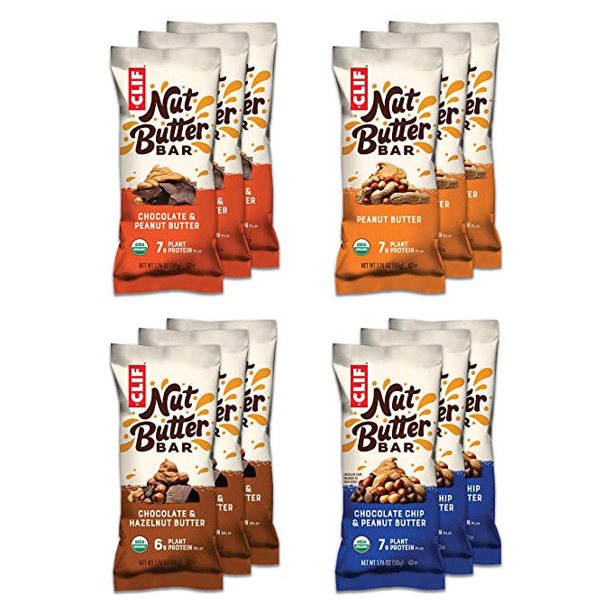 CLIF Nut Butter Bar - Organic Snack Bars - Variety Pack - Organic - Plant Protein - Non-GMO (1.76 Ounce Protein Snack Bars, 12 Count) (Flavors and Packaging May Vary) - 722252876942