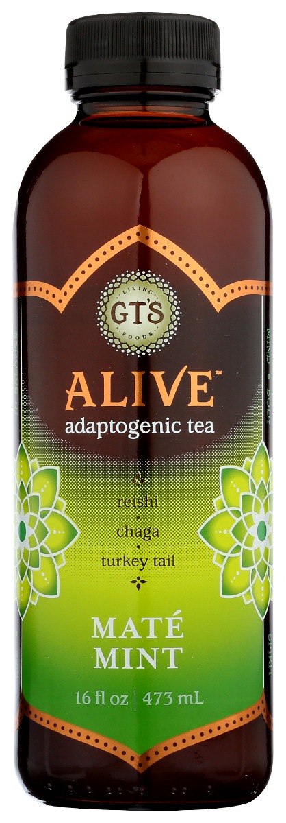 GTS LIVING FOODS: Alive Adaptogenic Tea Mate Mint, 16 oz - 0722430160016