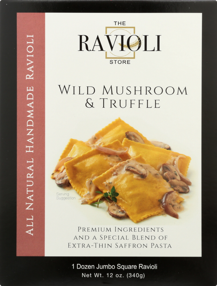 THE RAVIOLI STORE: Ravioli Jumbo Mushroom Truffle, 12 oz - 0722976015023