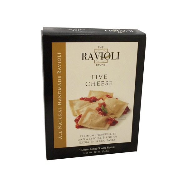 The Ravioli Store, Jumbo Square Ravioli Pasta, Five Cheese - 722976015078