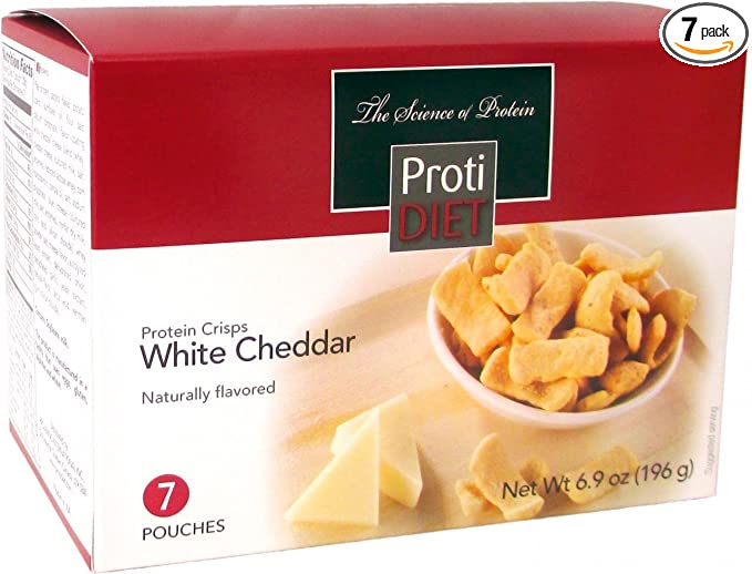  ProtiDiet - Protein Crisps, 7 Pouches Net Wt. 8.2 oz (White Cheddar)  - 757183730834