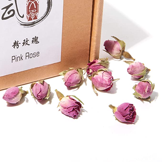  Cha Wu-[A] Pink Rose Buds(3oz),Loose Leaf Flower Petal Tea,Natural Fragrant Herbal Tea ,Afternoon Tea  - 723247542538