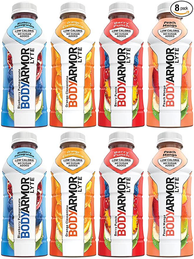 BodyArmor Lyte Sports Drink Low-Calorie Beverage, 4 Flavors Variety Pack, Natural Flavors Potassium-Packed Electrolytes, Perfect For Athletes, 16 Fl Oz (Pack of 8) - 724751469748