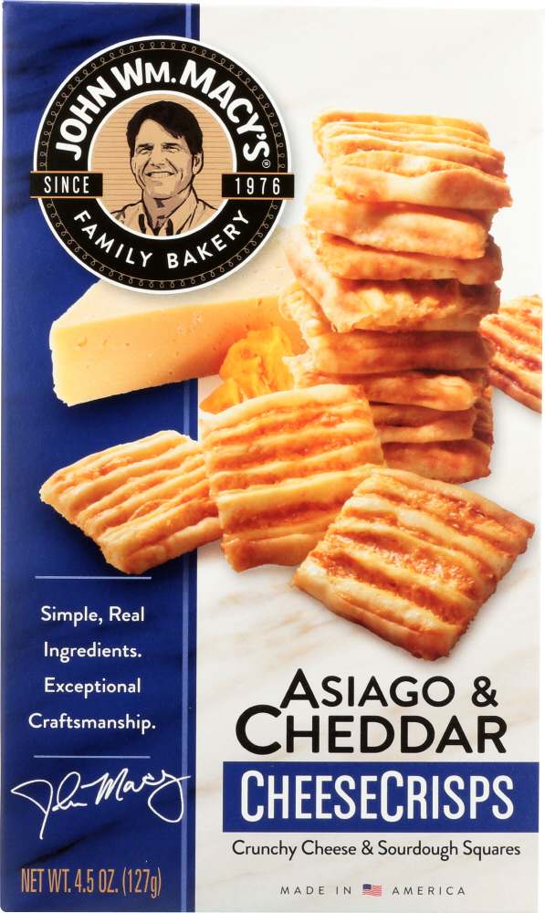 John Wm. Macy'S, Asiago & Cheddar Cheese Crisps, Asiago & Cheddar - 724923451007