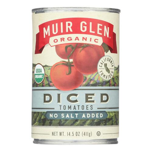 Muir Glen Organic Diced Tomatoes, No Salt Added - 00725342285617