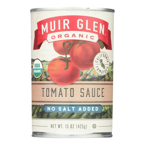 MUIR GLEN: Organic Tomato Sauce No Salt Added, 15 oz - 0725342285716