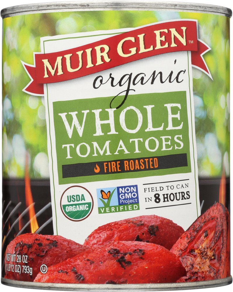 MUIR GLEN: Organic Whole Tomatoes Fire Roasted, 28 oz - 0725342290338