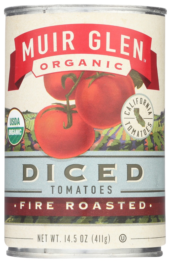 MUIR GLEN ORGANIC: Fire Roasted Diced Tomatoes, 14.5 oz - 0725342291212