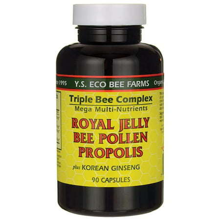 Y.S. Eco Bee Farms Triple Bee Complex Plus Korean Ginseng 90 Caps - 726635747348