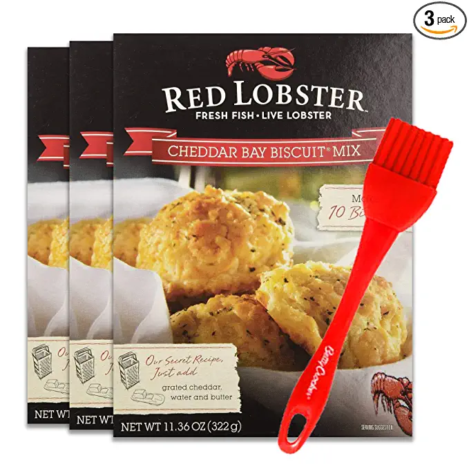  Red Lobster, Cheddar Bay Biscuit Mix, 11.36oz Box (Pack of 3) with Silicone Basting Brush  - 726794264069