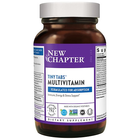 New Chapter Tiny Tabs Multivitamin Tablets 192 Ct - 727783003621