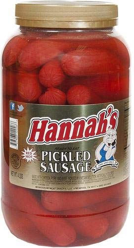  Hannah's Hot Pickled Sausage 39 ct. Gallon Jar  - 727968120303