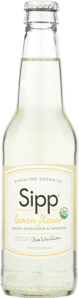 SIPP: Beverage Sparkling Lemon Flower Organic, 12 fl oz - 0728028311013