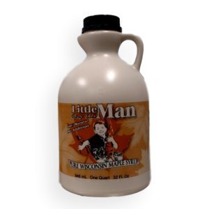 Little Man Syrup 100% Pure Wisconsin Maple Syrup Grade A Dark Robust Quart (32oz) - 728028453652