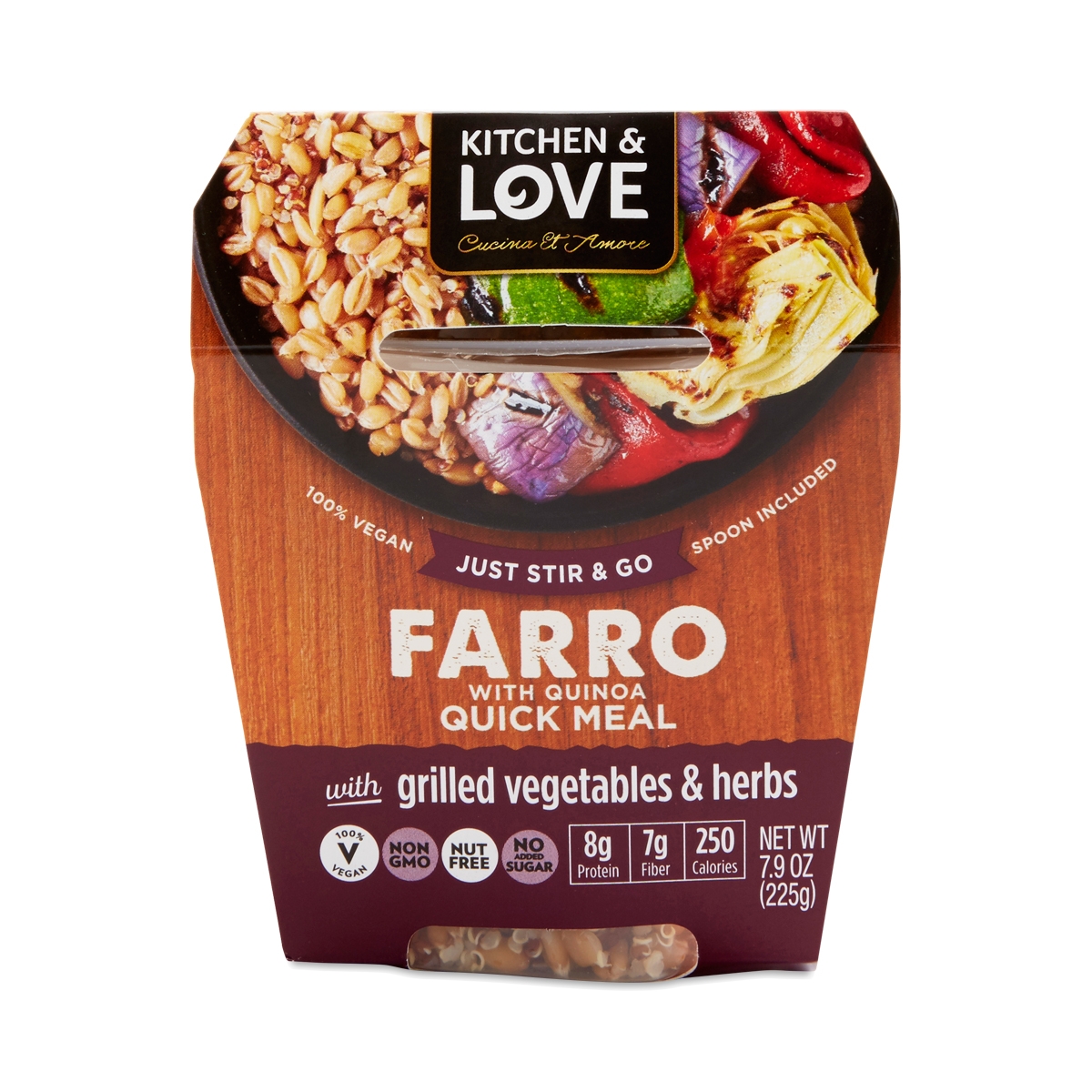 CUCINA & AMORE: Farro Meal Grilled Vegetable Herb, 7.9 oz - 0728119472005
