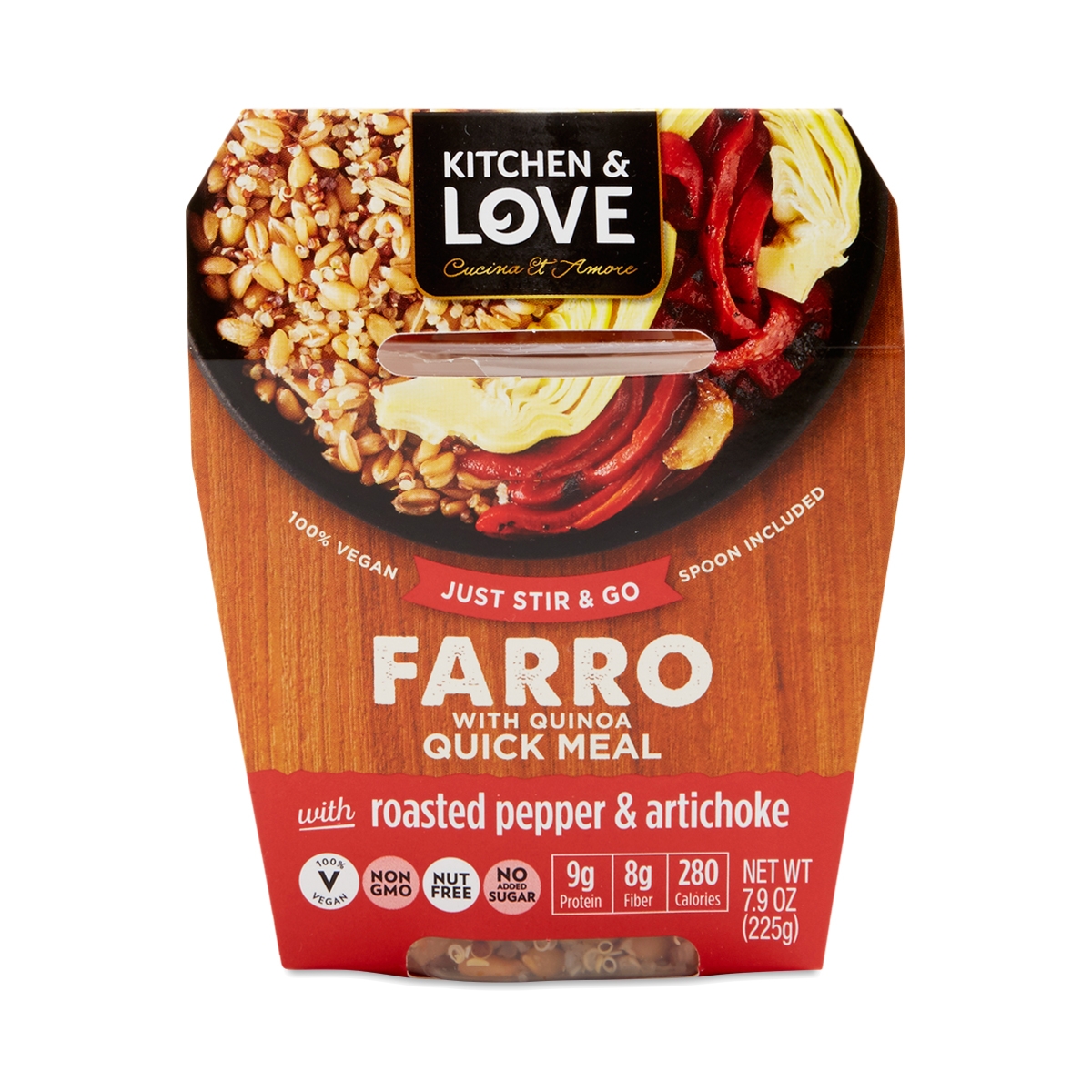 CUCINA & AMORE: Farro Meal Roasted Pepper Artichoke, 7.9 oz - 0728119472012