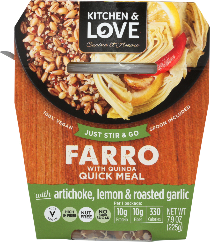 CUCINA & AMORE: Farro Meal Artichoke Lemon Roasted Garlic, 7.9 oz - 0728119472029