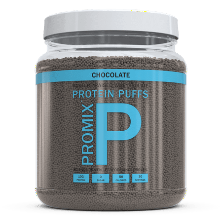 Promix Whey Isolate Protein Puffs, Chocolate - Crunchy & Crispy Treat - Great Tasting & Healthy On The Go Snack - High Protein & Low Calorie - Non-GMO & Free From Gluten, Soy, & Corn (B01MCXTKWE) - 728120571247