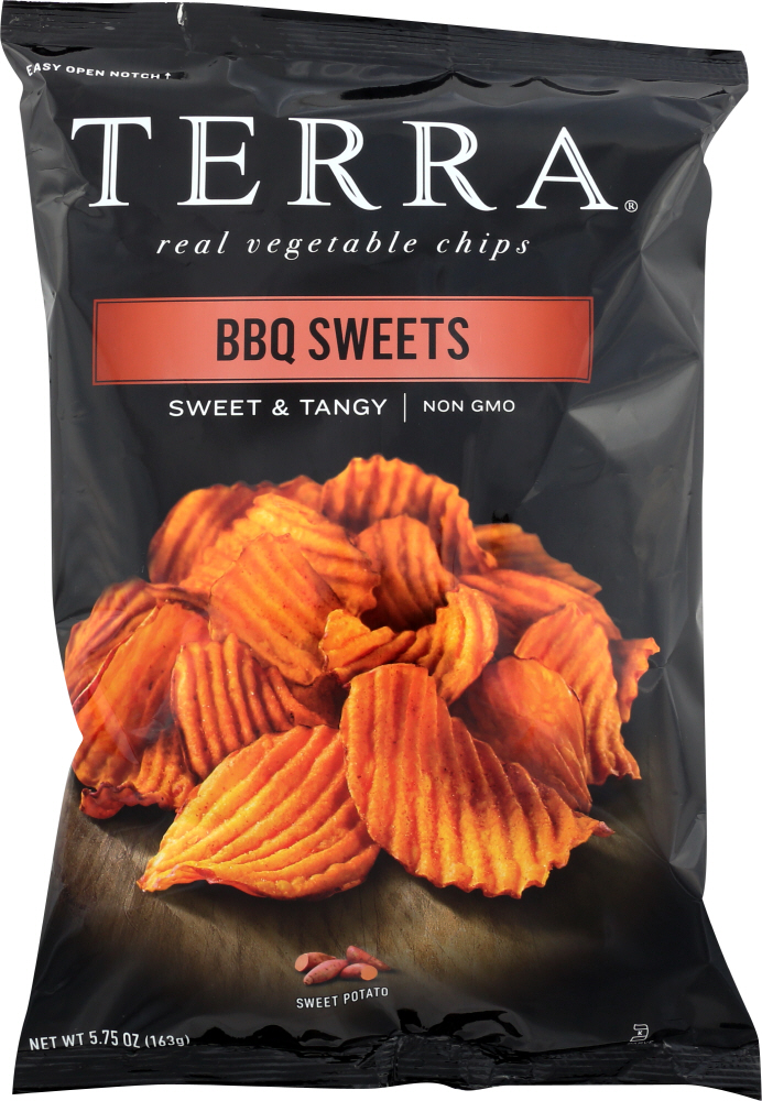 TERRA CHIPS: BBQ Sweets Krinkle Cut Sweet Potato Chips, 5.75 oz - 0728229014751