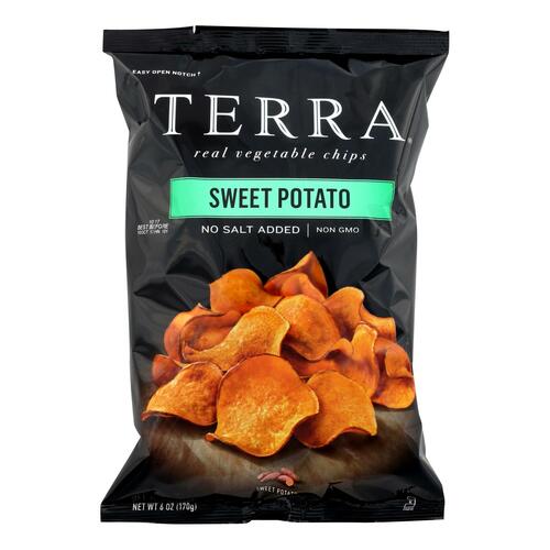 Terra Chips Sweet Potato Chips - Sweet Potato No Salt Added - Case Of 12 - 6 Oz. - 0728229345664