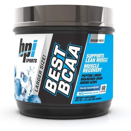 BPI Sports Best BCAA - BCAA Powder - Branched Chain Amino Acids - Muscle Recovery - Muscle Protein Synthesis - Improved Performance – Hydration – Blue Raspberry - 60 Servings - 21.12 Oz - 729555669172