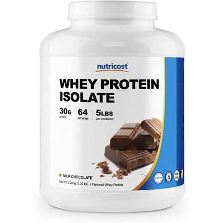 Nutricost Whey Protein Isolate Powder (Milk Chocolate) 5LBS - 729555670475