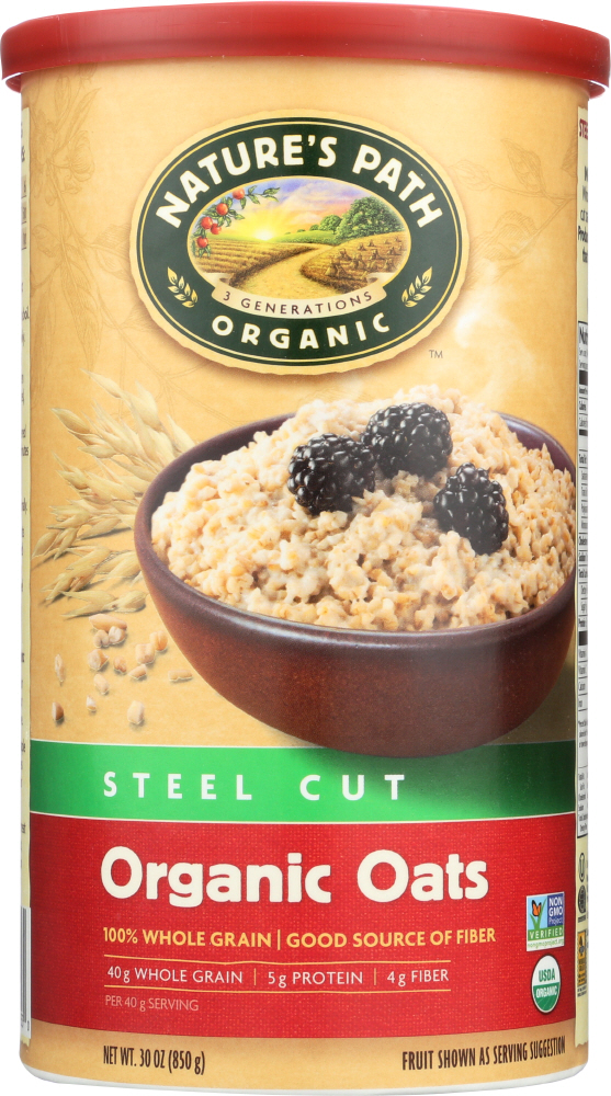 Nature's Path Organic Oats, Steel Cut Oats, 30 Oz Canister - 729906119530